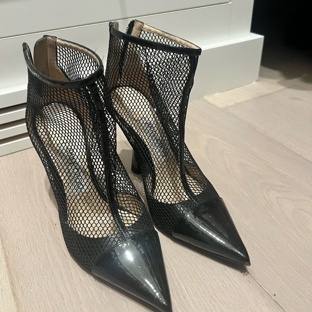 Jimmy Choo Black Mesh Pointed Heels - Picture 2 of 4